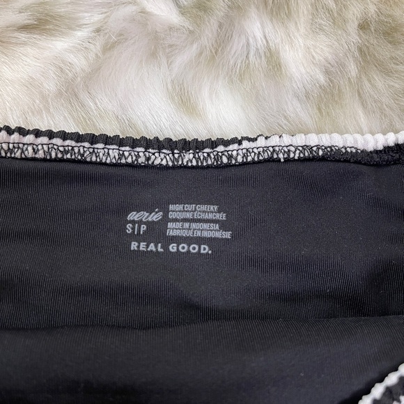 Aerie Crinkle Stripe High Cut Cheeky Bikini Bottom - Picture 8 of 8